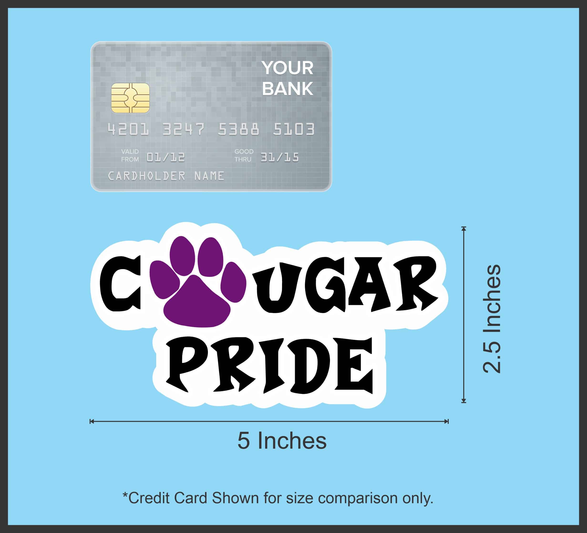 StickerTalk Purple Paw Cougar Pride Vinyl Sticker, 5 inches x 2.5 inches - Image 6