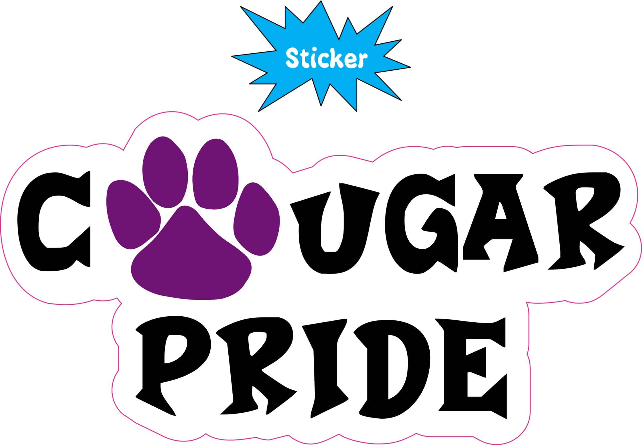 StickerTalk Purple Paw Cougar Pride Vinyl Sticker, 5 inches x 2.5 inches - Image 3