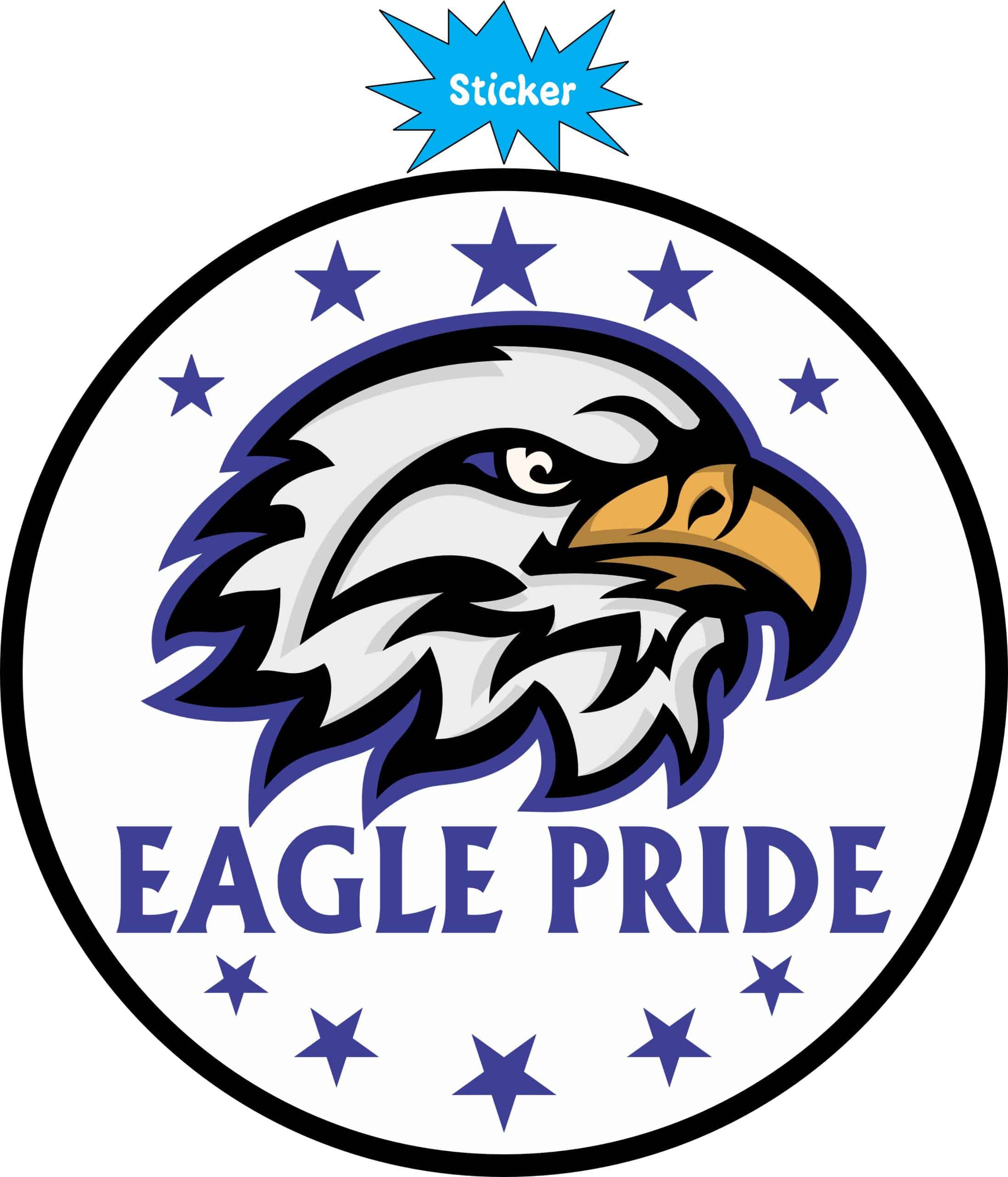 StickerTalk Blue Eagle Pride Vinyl Sticker, 5 inches x 5 inches - Image 3