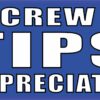 Blue Crew Tips Appreciated Vinyl Sticker