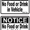 No Food or Drink in Vehicle Vinyl Stickers