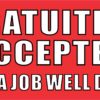 Red Gratuities Accepted Vinyl Sticker