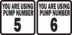 Pump Number 5 and 6 Vinyl Stickers
