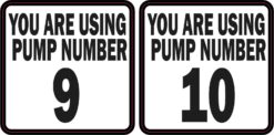Pump Number 9 and 10 Vinyl Stickers