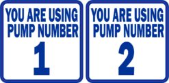 Blue Pump Number 1 and 2 Vinyl Stickers