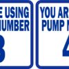 Blue Pump Number 3 and 4 Vinyl Stickers
