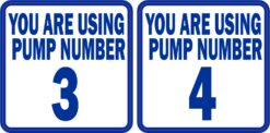 Blue Pump Number 3 and 4 Vinyl Stickers