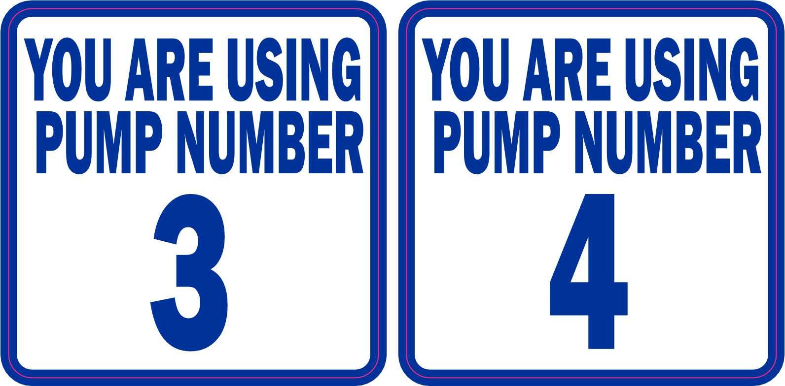 Blue Pump Number 3 and 4 Vinyl Stickers