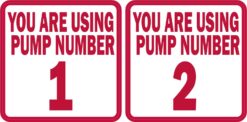 Red Pump Number 1 and 2 Vinyl Stickers