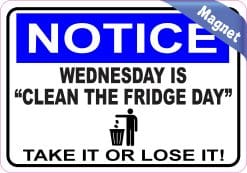 Alternative view of StickerTalk Wednesday Is Clean the Fridge Day Magnet, 5 inches x 3.5 inches