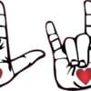 Die Cut Heart Hand ASL I Love You Vinyl Stickers