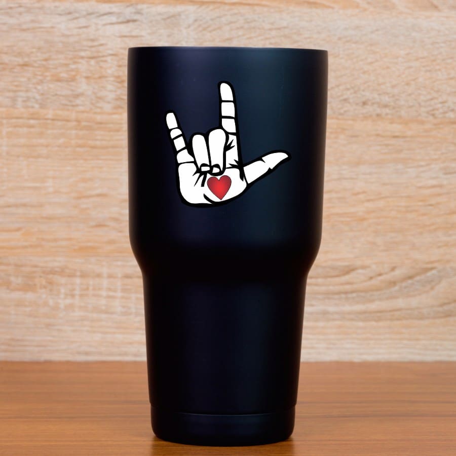 StickerTalk Die Cut Heart Hand ASL I Love You Vinyl Stickers, 1 - Image 6