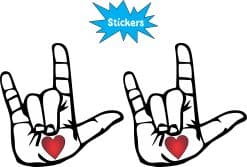 Alternative view of StickerTalk Die Cut Heart Hand ASL I Love You Vinyl Stickers, 1