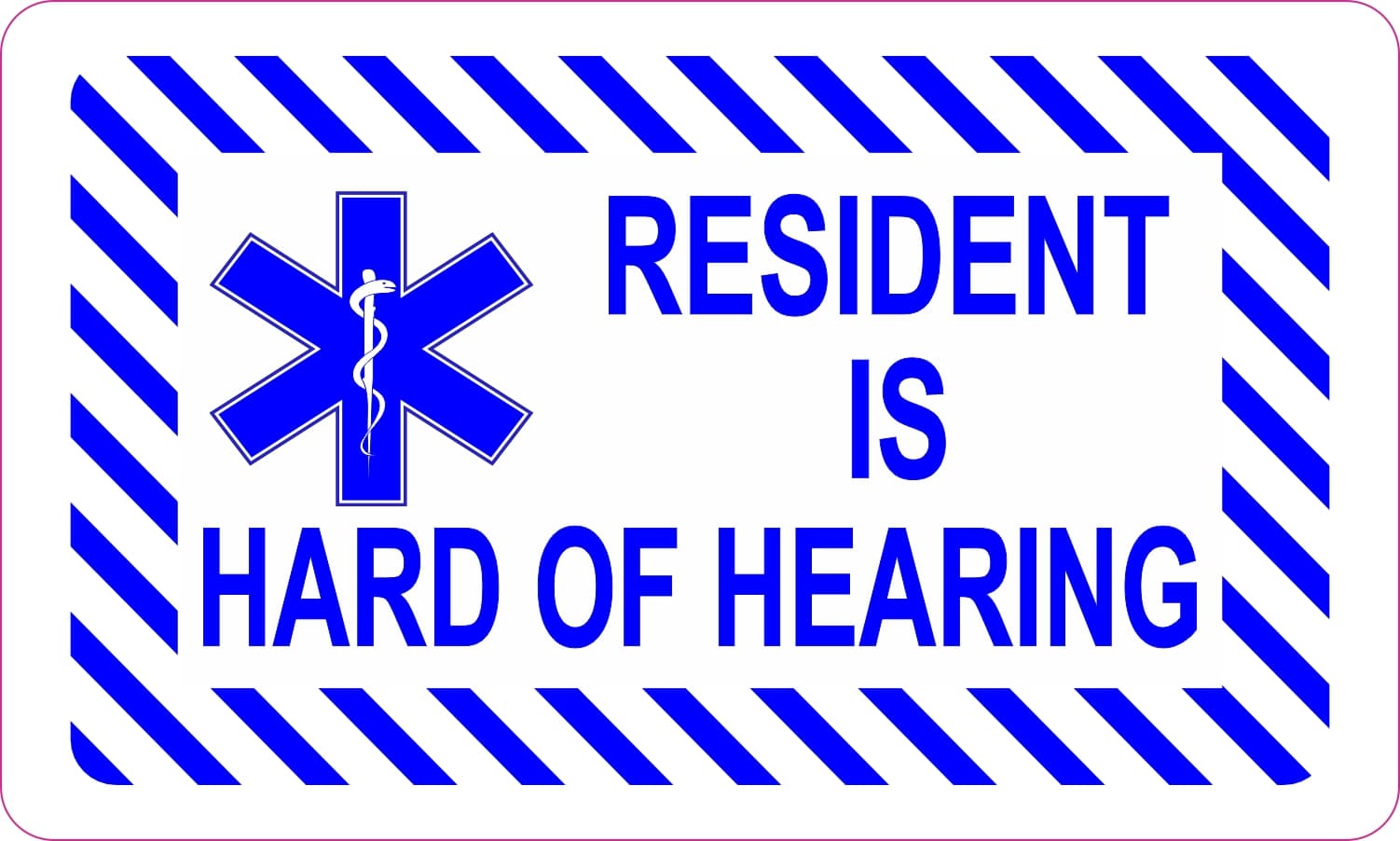 StickerTalk Resident Is Hard of Hearing Magnet, 5 inches x 3 inc