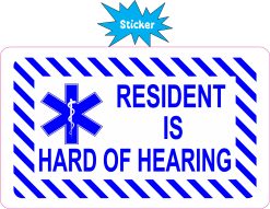 Alternative view of StickerTalk Resident Is Hard of Hearing Vinyl Sticker, 5 inches