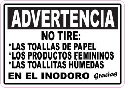 StickerTalk No Tire En El Inodoro Magnet, 5 inches x 3.5 inches
