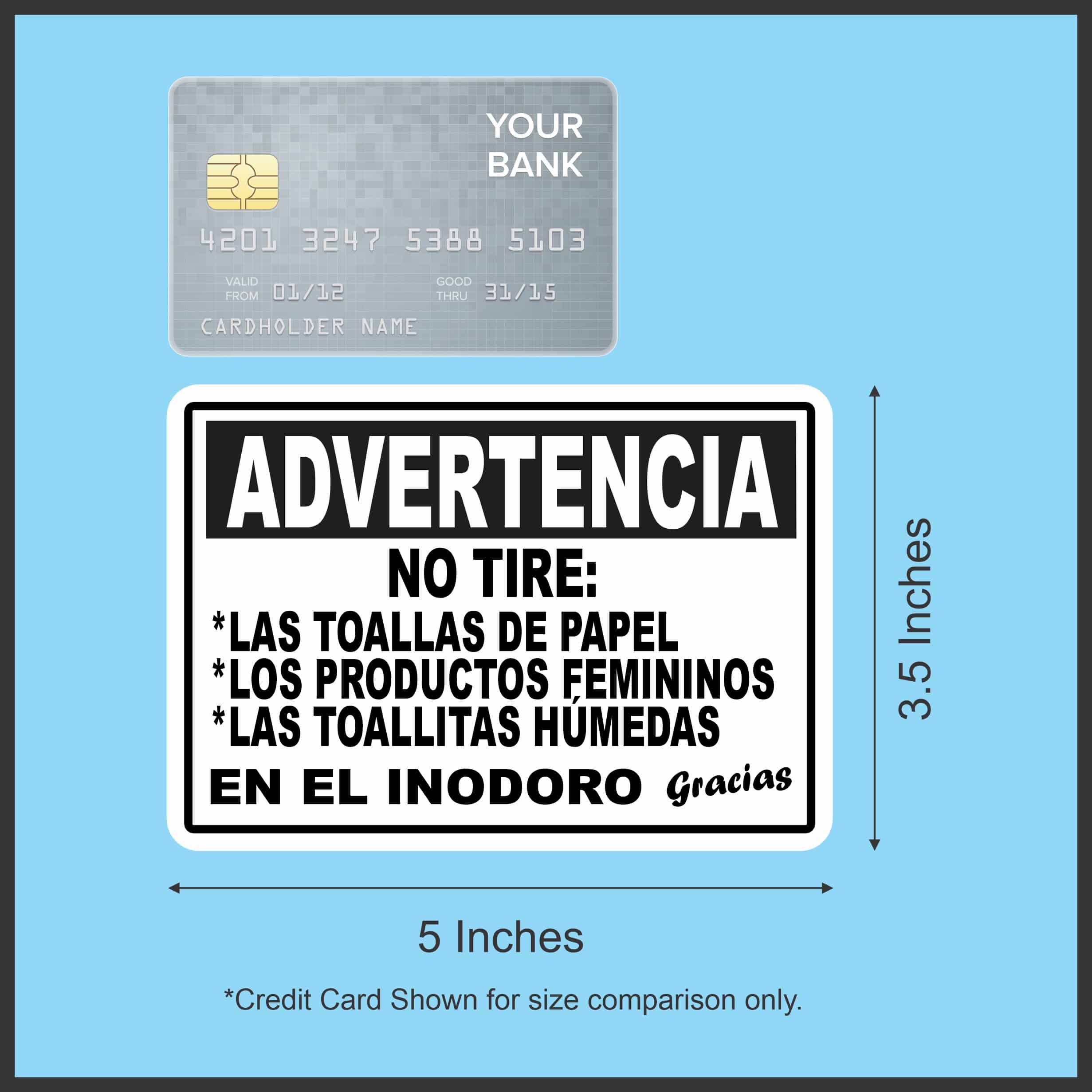 StickerTalk No Tire En El Inodoro Magnet, 5 inches x 3.5 inches - Image 3
