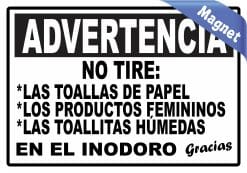 Alternative view of StickerTalk No Tire En El Inodoro Magnet, 5 inches x 3.5 inches