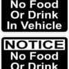 No Food or Drink in Vehicle Vinyl Stickers