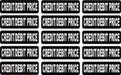 Credit/Debit Price Vinyl Stickers