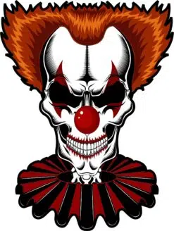 Clown Skull Vinyl Sticker