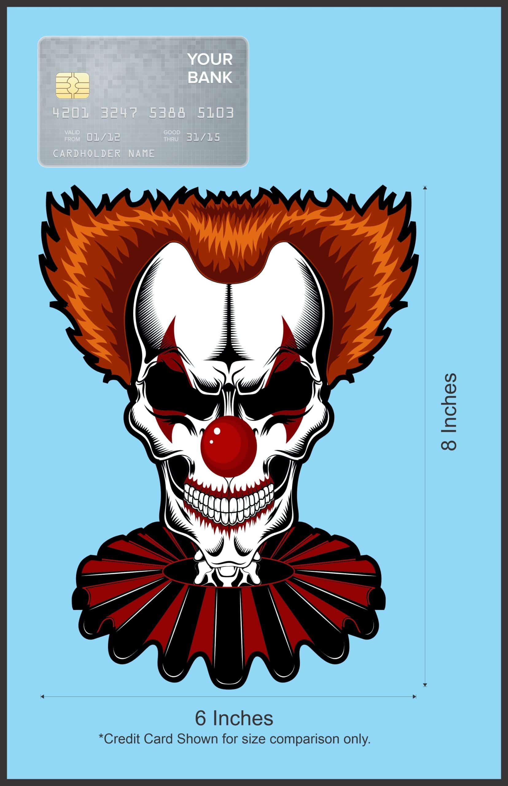 StickerTalk Clown Skull Vinyl Sticker, 6 inches x 8 inches - Image 6