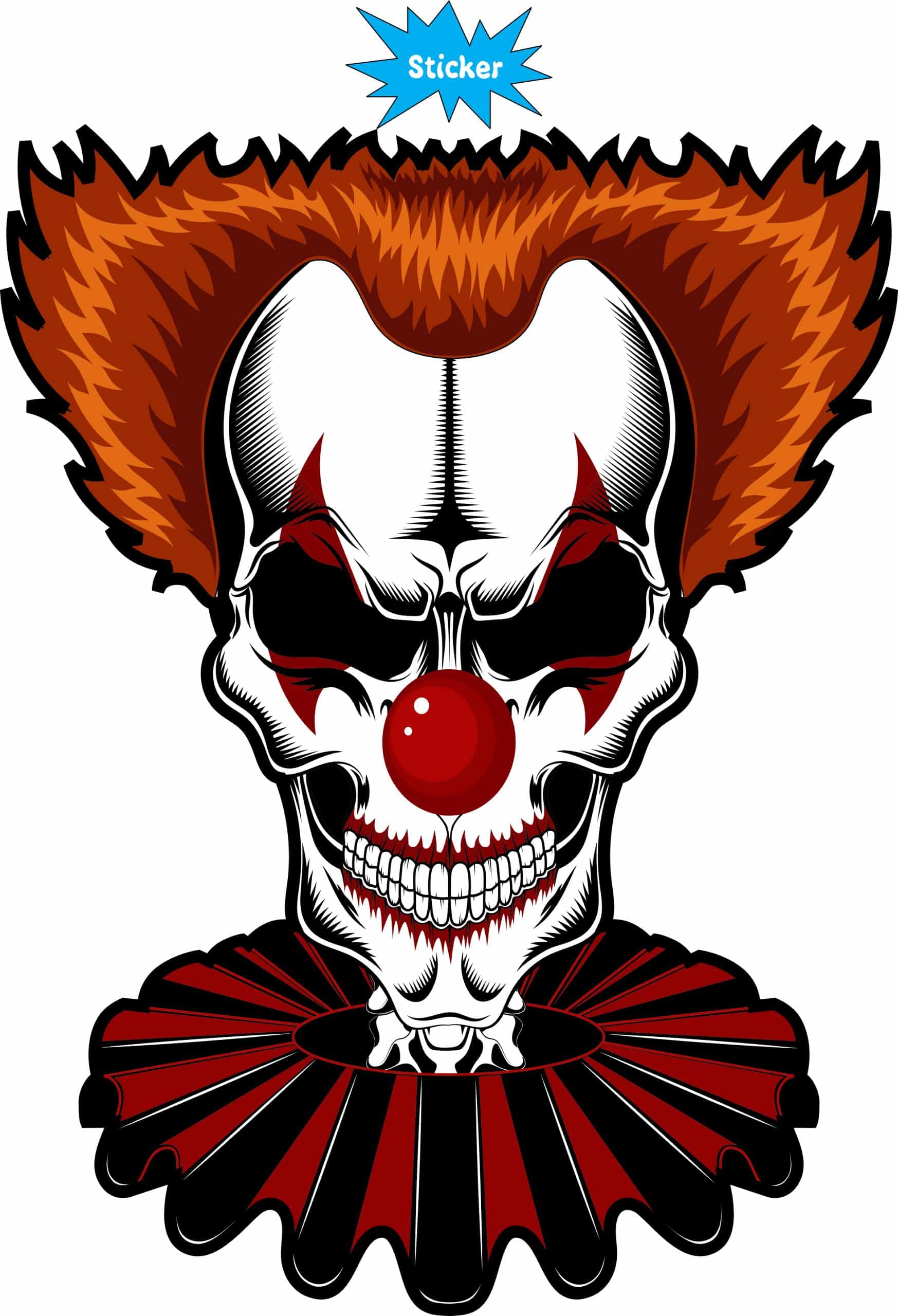 StickerTalk Clown Skull Vinyl Sticker, 6 inches x 8 inches - Image 3
