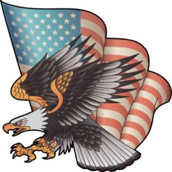 American Flag Bald Eagle Vinyl Sticker