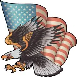 American Flag Bald Eagle Vinyl Sticker