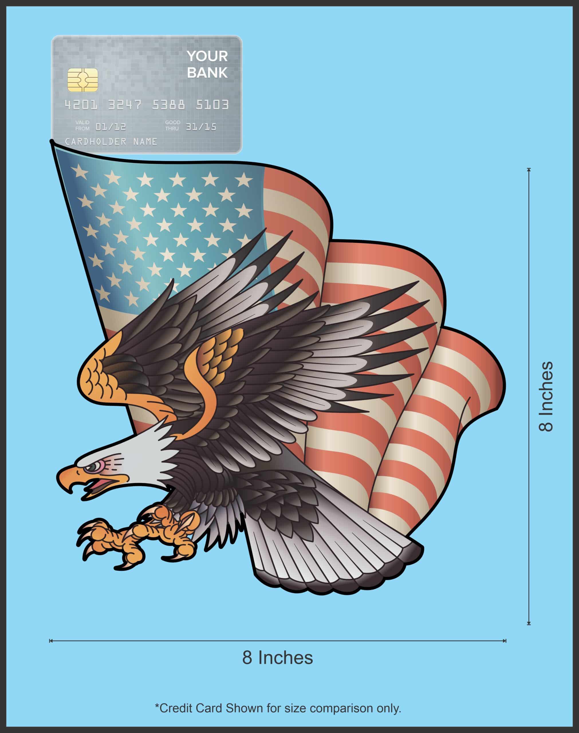 StickerTalk American Flag Bald Eagle Vinyl Sticker, 8 inches x 8 - Image 6