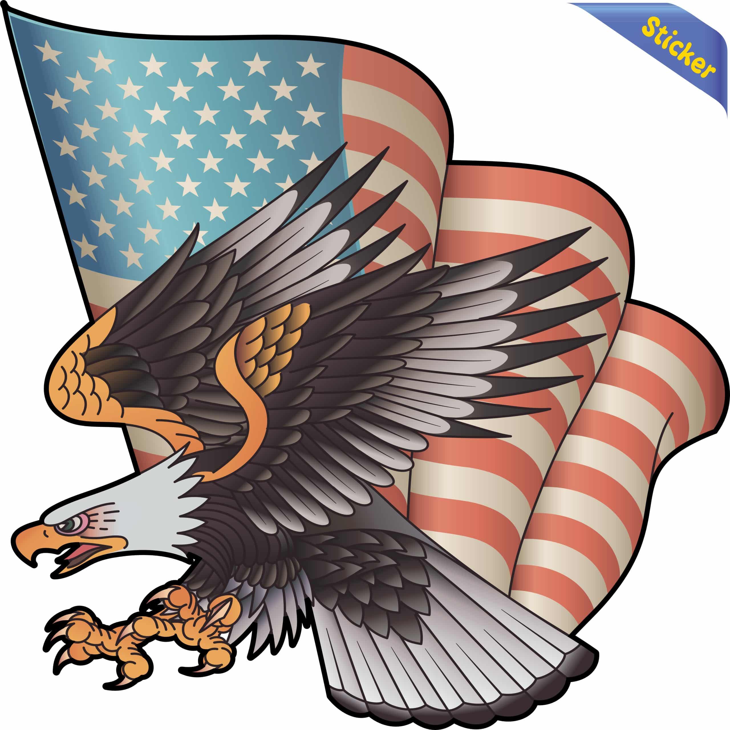 StickerTalk American Flag Bald Eagle Vinyl Sticker, 8 inches x 8 - Image 3