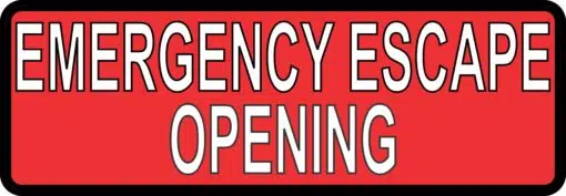Emergency Escape Opening Vinyl Sticker