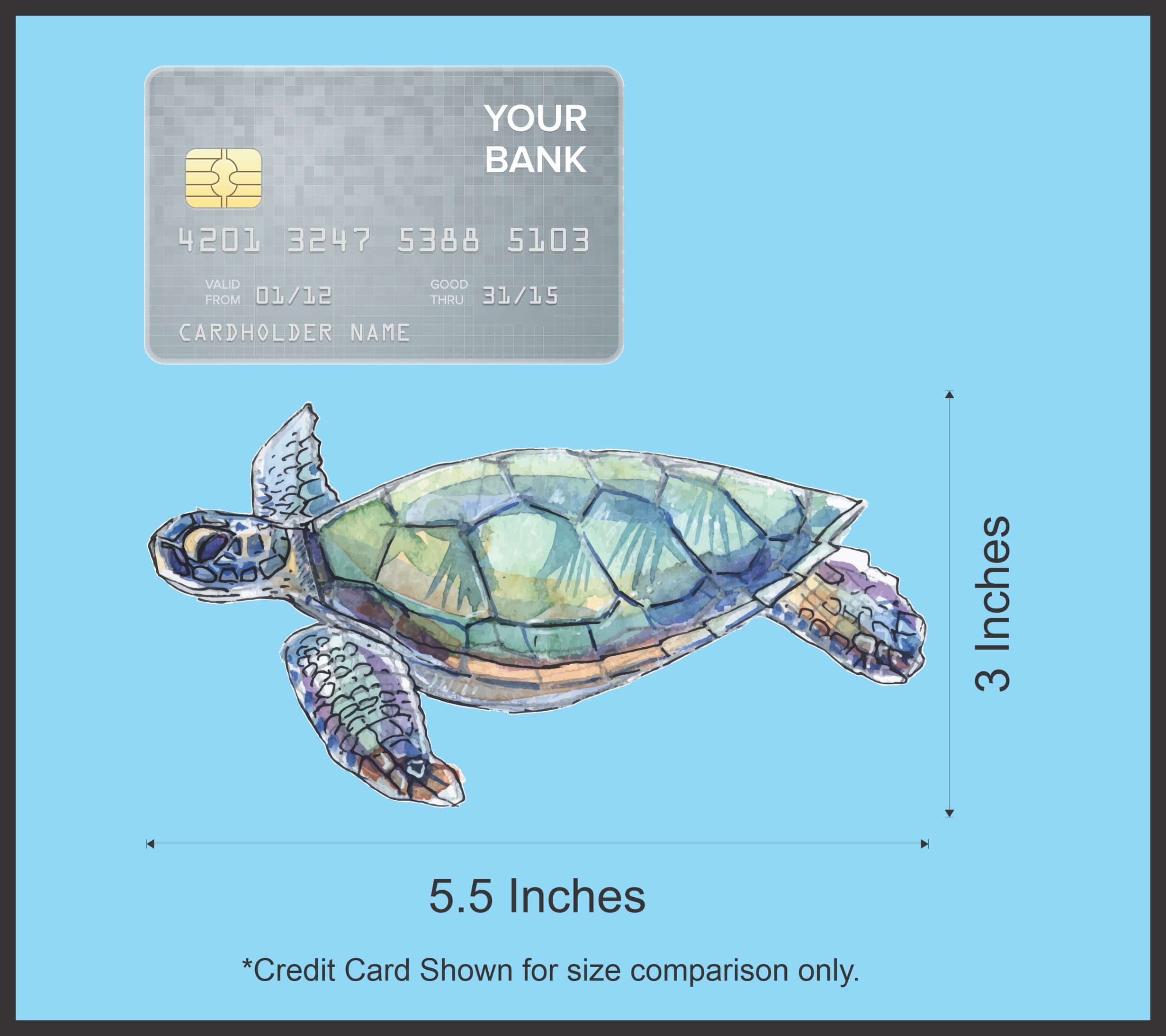 StickerTalk Left Facing Sea Turtle Vinyl Sticker, 5.5 inches x 3 inches - Image 6