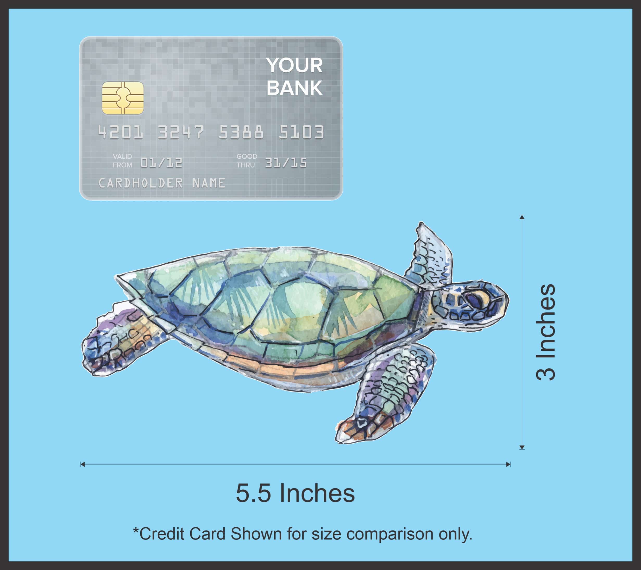 StickerTalk Right Facing Sea Turtle Vinyl Sticker, 5.5 inches x 3 inches - Image 6