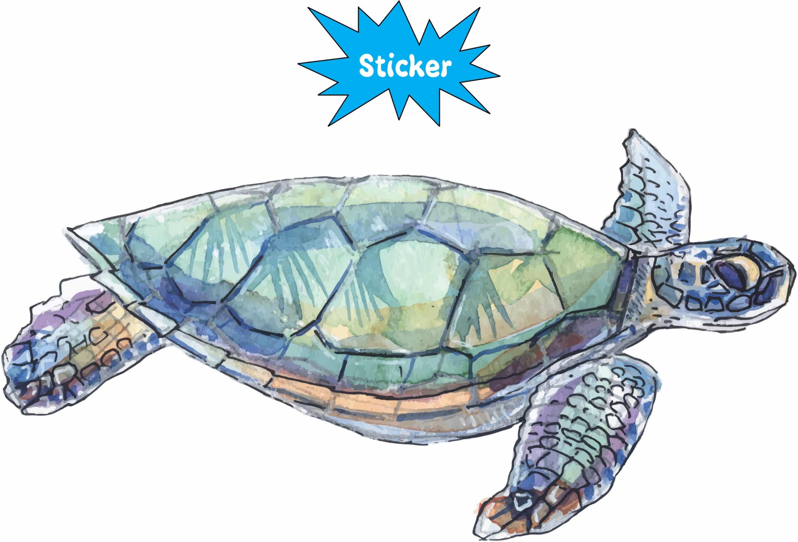 StickerTalk Right Facing Sea Turtle Vinyl Sticker, 5.5 inches x 3 inches - Image 2