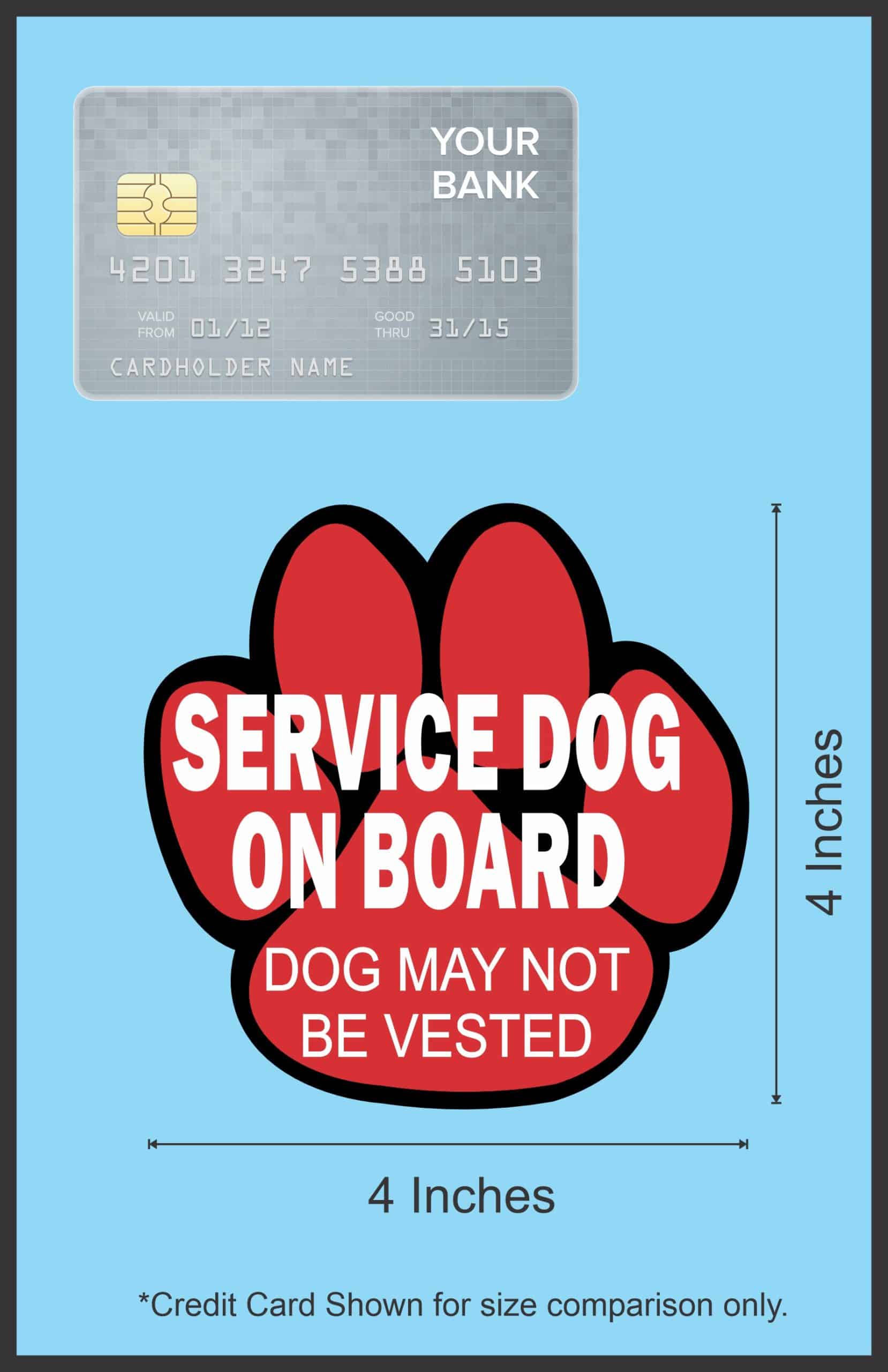 StickerTalk Service Dog on Board Vinyl Sticker, 4 inches x 4 inches - Image 5