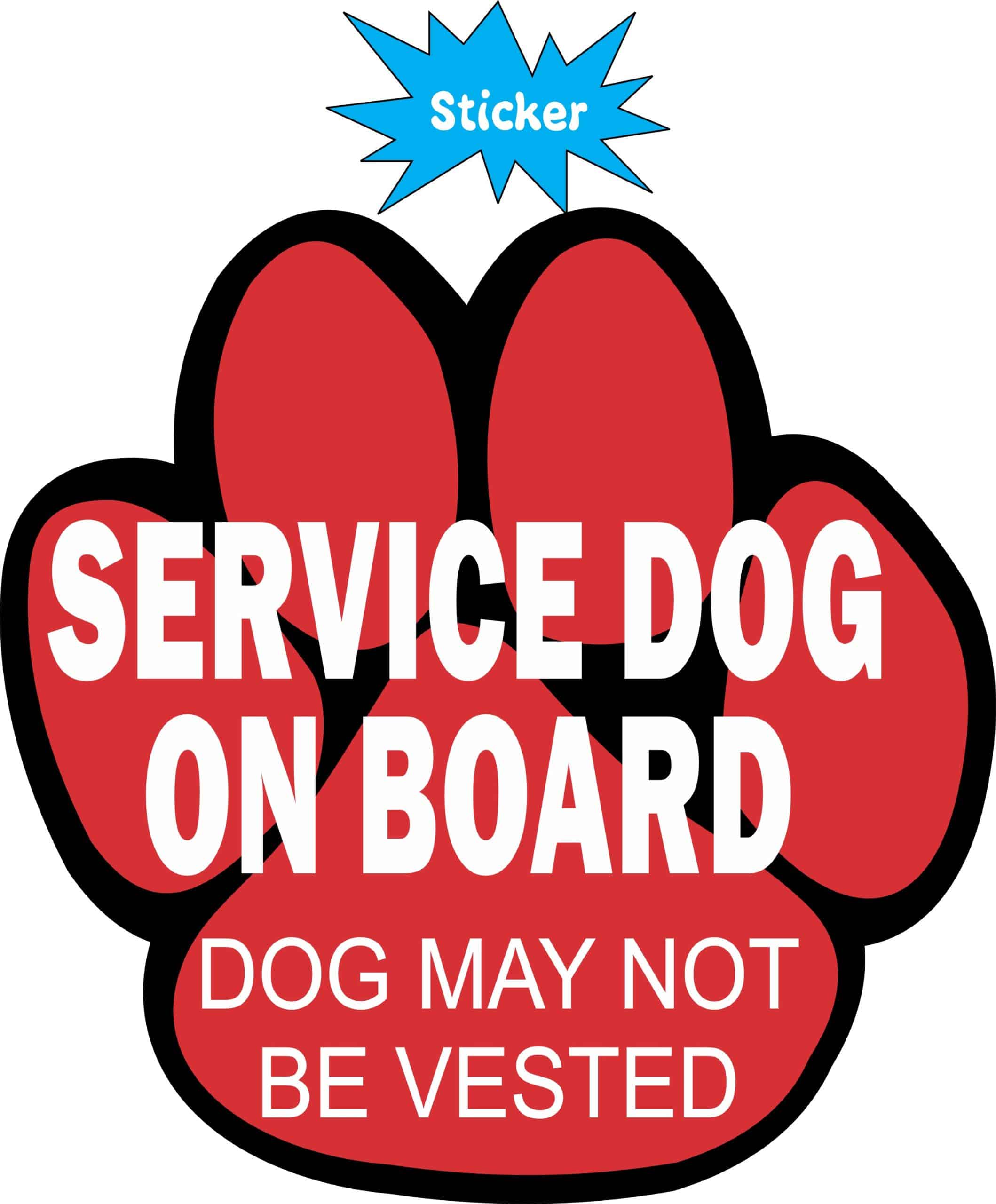 StickerTalk Service Dog on Board Vinyl Sticker, 4 inches x 4 inches - Image 2