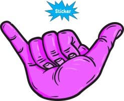 Alternative view of StickerTalk Purple Hang Loose Shaka Sign Vinyl Sticker, 5 inches x 3.25 inches