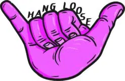 Purple Shaka Hang Loose Vinyl Sticker