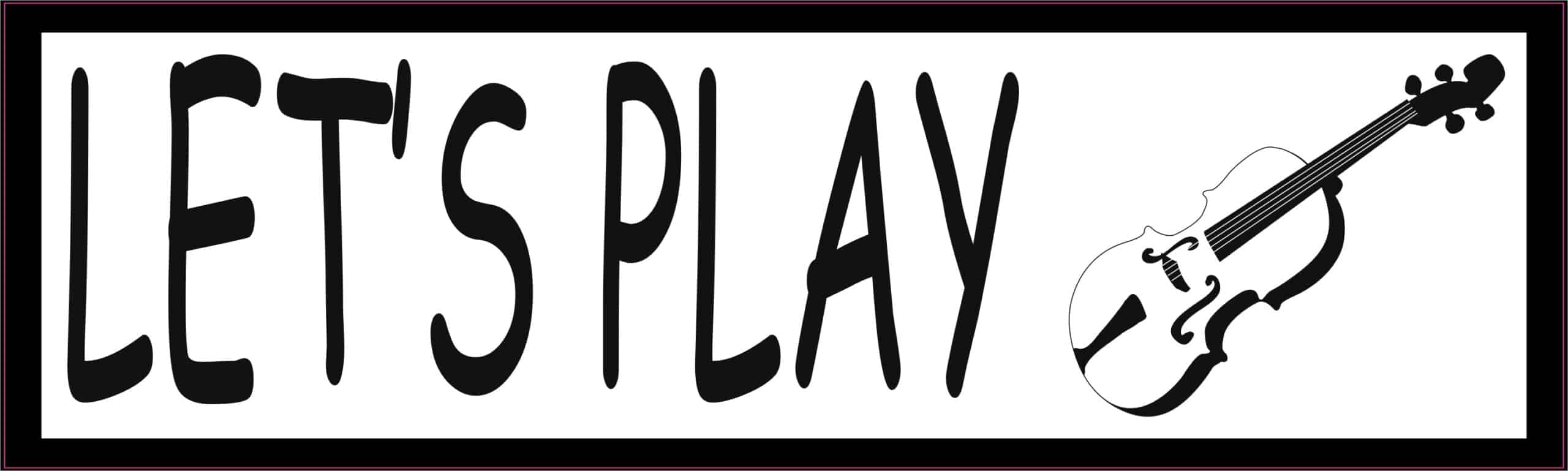 Lets Play Violin Vinyl Sticker