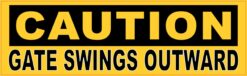 Caution Gate Swings Outward Vinyl Sticker