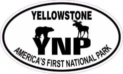 Oval First National Park Yellowstone Vinyl Sticker