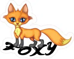 Blue Eyed Fox Foxy Vinyl Sticker