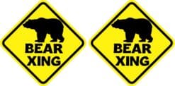 Bear Crossing Vinyl Stickers