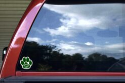 Mirrored Green Cougar Paw Vinyl Stickers