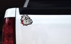 Right Facing Maroon Collar Bulldog Vinyl Sticker