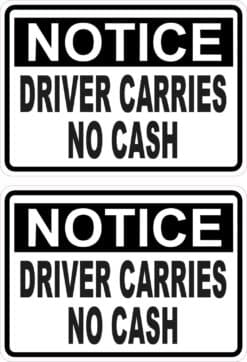 Driver Carries No Cash Vinyl Stickers