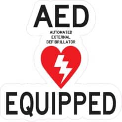 AED Equipped Vinyl Sticker