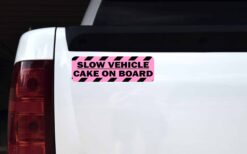 Pink Slow Vehicle Cake on Board Magnet