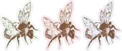 Colorful Right Facing Bee Vinyl Stickers